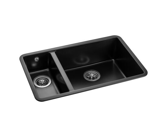 Мойка кухонная GRANADO Under top DOUBLE black shine (gr3401), изображение 2 Мойка кухонная GRANADO Under top DOUBLE black shine (gr3401), изображение 2