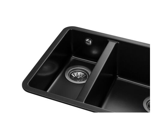 Мойка кухонная GRANADO Under top DOUBLE black shine (gr3401), изображение 3 Мойка кухонная GRANADO Under top DOUBLE black shine (gr3401), изображение 3