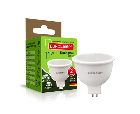Лампочка Eurolamp LED SMD MR16 11W GU5.3 3000K (LED-SMD-11533(P)), изображение 2 Лампочка Eurolamp LED SMD MR16 11W GU5.3 3000K (LED-SMD-11533(P)), изображение 2