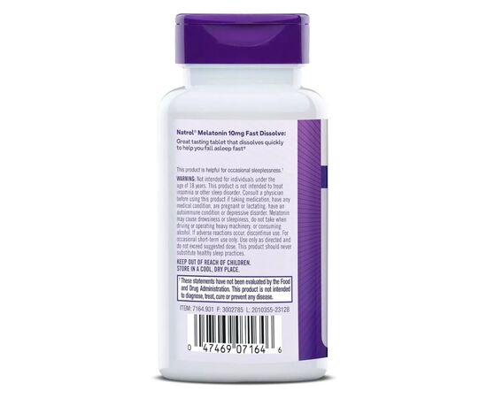 Аминокислота Natrol Мелатонин быстрорастворимый, 10 мг, вкус клубники, Melatonin (NTL07164), изображение 3 Аминокислота Natrol Мелатонин быстрорастворимый, 10 мг, вкус клубники, Melatonin (NTL07164), изображение 3