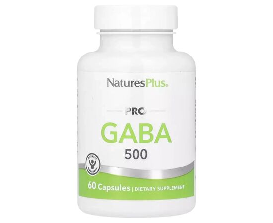 Аминокислота Natures Plus GABA (Гамма-Аминомасляная Кислота), 500 мг, PRO GABA, 60 капсул (NAP-05170)