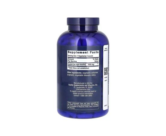 Витамин Life Extension Инозитол, 1000 мг, Inositol, 360 вегетарианских капсул (LEX-16743), изображение 2 Витамин Life Extension Инозитол, 1000 мг, Inositol, 360 вегетарианских капсул (LEX-16743), изображение 2