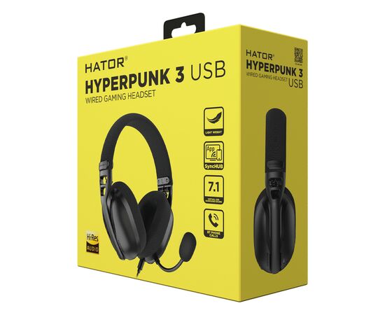 Наушники Hator Hyреrpunk 3 Hi-Res USB 7.1 Black (ESH10), изображение 6 Наушники Hator Hyреrpunk 3 Hi-Res USB 7.1 Black (ESH10), изображение 6