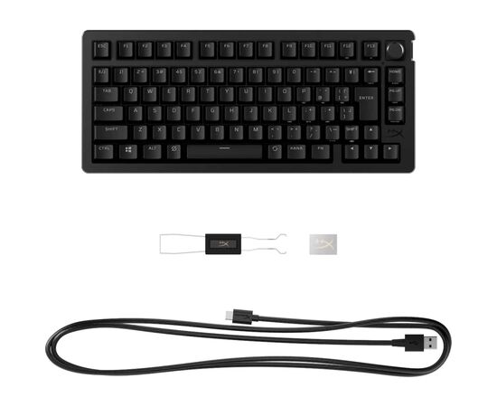 Клавиатура HyperX Alloy Rise 75 PBT HX Red Wireless UA Black (91Y91AA), изображение 5 Клавиатура HyperX Alloy Rise 75 PBT HX Red Wireless UA Black (91Y91AA), изображение 5