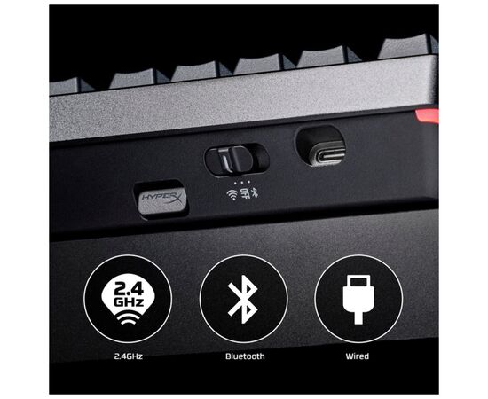 Клавиатура HyperX Alloy Rise 75 PBT HX Red Wireless UA Black (91Y91AA), изображение 7 Клавиатура HyperX Alloy Rise 75 PBT HX Red Wireless UA Black (91Y91AA), изображение 7