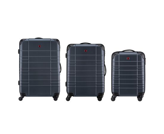 Набор чемоданов Wenger Amplar 3 в 1 (S,M,L) пластик, 4 колеса, синій (653150), изображение 3 Набор чемоданов Wenger Amplar 3 в 1 (S,M,L) пластик, 4 колеса, синій (653150), изображение 3