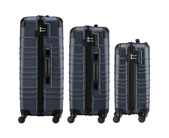 Набор чемоданов Wenger Amplar 3 в 1 (S,M,L) пластик, 4 колеса, синій (653150), изображение 5 Набор чемоданов Wenger Amplar 3 в 1 (S,M,L) пластик, 4 колеса, синій (653150), изображение 5