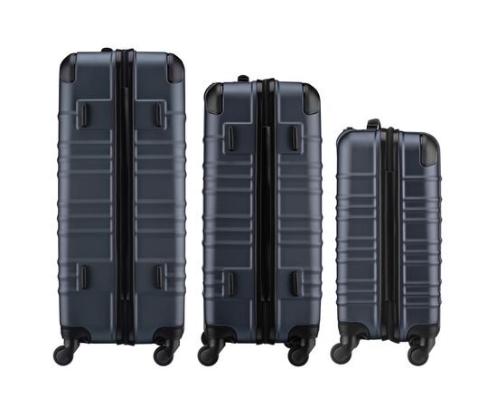 Набор чемоданов Wenger Amplar 3 в 1 (S,M,L) пластик, 4 колеса, синій (653150), изображение 6 Набор чемоданов Wenger Amplar 3 в 1 (S,M,L) пластик, 4 колеса, синій (653150), изображение 6