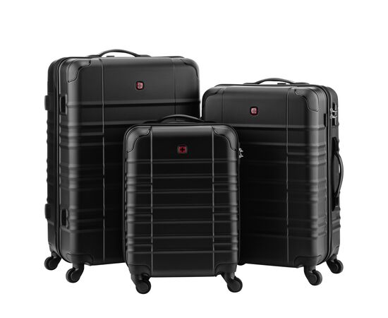 Набор чемоданов Wenger Amplar 3 в 1 (S,M,L) пластик, 4 колеса, чорний (653149), изображение 2 Набор чемоданов Wenger Amplar 3 в 1 (S,M,L) пластик, 4 колеса, чорний (653149), изображение 2