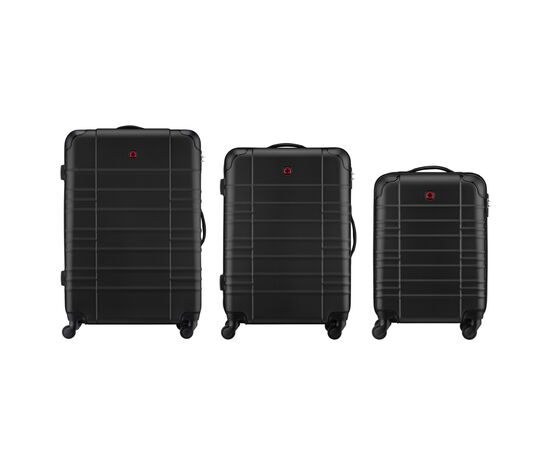 Набор чемоданов Wenger Amplar 3 в 1 (S,M,L) пластик, 4 колеса, чорний (653149), изображение 3 Набор чемоданов Wenger Amplar 3 в 1 (S,M,L) пластик, 4 колеса, чорний (653149), изображение 3