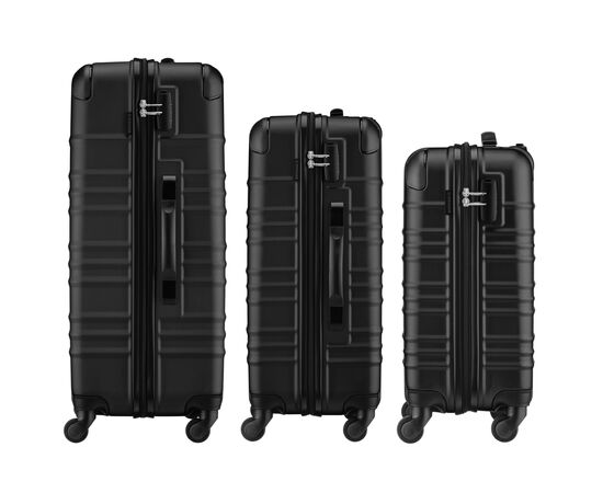 Набор чемоданов Wenger Amplar 3 в 1 (S,M,L) пластик, 4 колеса, чорний (653149), изображение 5 Набор чемоданов Wenger Amplar 3 в 1 (S,M,L) пластик, 4 колеса, чорний (653149), изображение 5