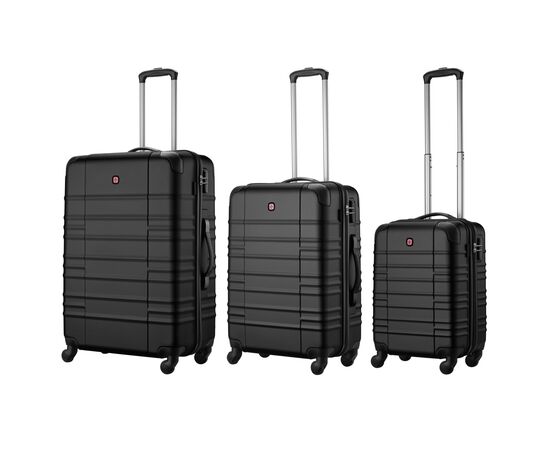 Набор чемоданов Wenger Amplar 3 в 1 (S,M,L) пластик, 4 колеса, чорний (653149)