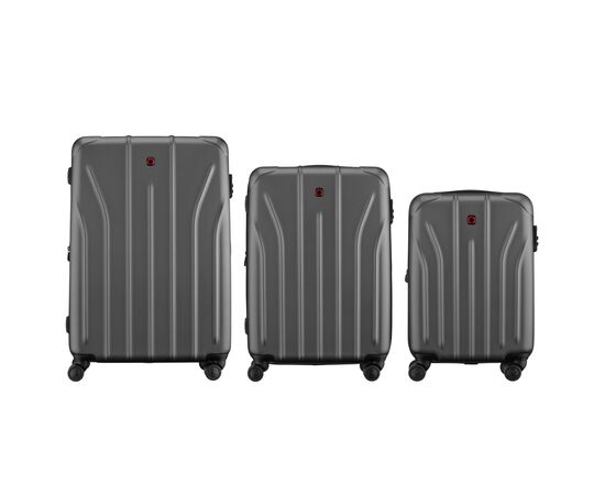 Набор чемоданов Wenger Oryson 3 в 1 (S,M,L) пластик, 4 колеса, сірий (653212), изображение 3 Набор чемоданов Wenger Oryson 3 в 1 (S,M,L) пластик, 4 колеса, сірий (653212), изображение 3