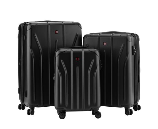 Набор чемоданов Wenger Oryson 3 в 1 (S,M,L) пластик, 4 колеса, чорний (653171), изображение 2 Набор чемоданов Wenger Oryson 3 в 1 (S,M,L) пластик, 4 колеса, чорний (653171), изображение 2