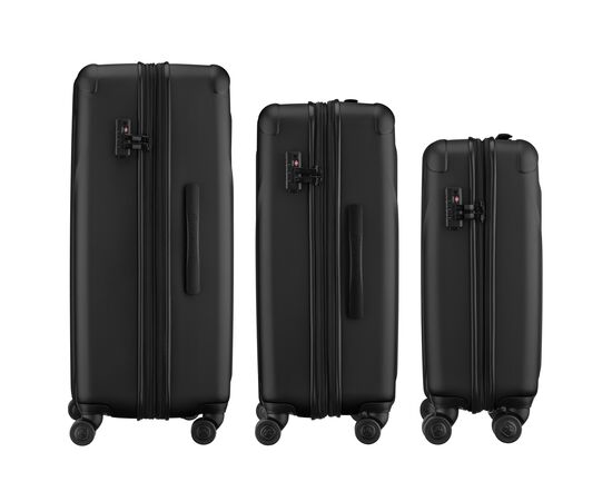 Набор чемоданов Wenger Oryson 3 в 1 (S,M,L) пластик, 4 колеса, чорний (653171), изображение 5 Набор чемоданов Wenger Oryson 3 в 1 (S,M,L) пластик, 4 колеса, чорний (653171), изображение 5