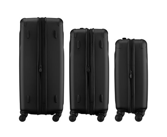 Набор чемоданов Wenger Oryson 3 в 1 (S,M,L) пластик, 4 колеса, чорний (653171), изображение 6 Набор чемоданов Wenger Oryson 3 в 1 (S,M,L) пластик, 4 колеса, чорний (653171), изображение 6