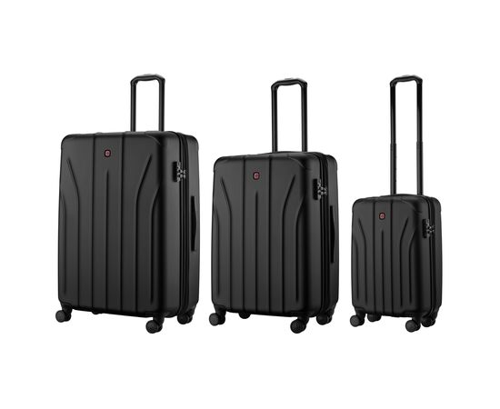 Набор чемоданов Wenger Oryson 3 в 1 (S,M,L) пластик, 4 колеса, чорний (653171)