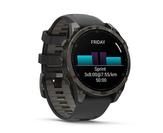 Смарт-часы Garmin fenix 8 47mm, AMOLED, Saph, CrbnGryTi/Blk, Blk/PebbleGryBnd, GPS (010-02904-21), изображение 3 Смарт-часы Garmin fenix 8 47mm, AMOLED, Saph, CrbnGryTi/Blk, Blk/PebbleGryBnd, GPS (010-02904-21), изображение 3