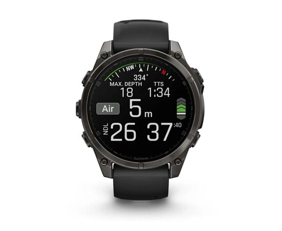 Смарт-часы Garmin fenix 8 47mm, AMOLED, Saph, CrbnGryTi/Blk, Blk/PebbleGryBnd, GPS (010-02904-21), изображение 9 Смарт-часы Garmin fenix 8 47mm, AMOLED, Saph, CrbnGryTi/Blk, Blk/PebbleGryBnd, GPS (010-02904-21), изображение 9