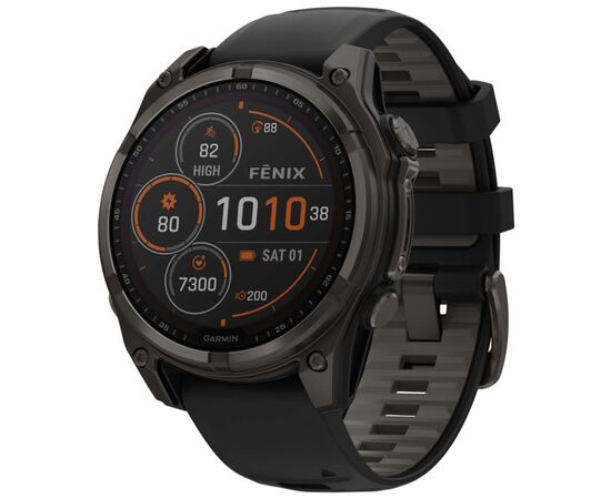 Смарт-годинник Garmin fenix 8 47mm,Saph Solar,CrbnGry Ti/Blk,Blk/PblGryBnd (010-02906-11)
