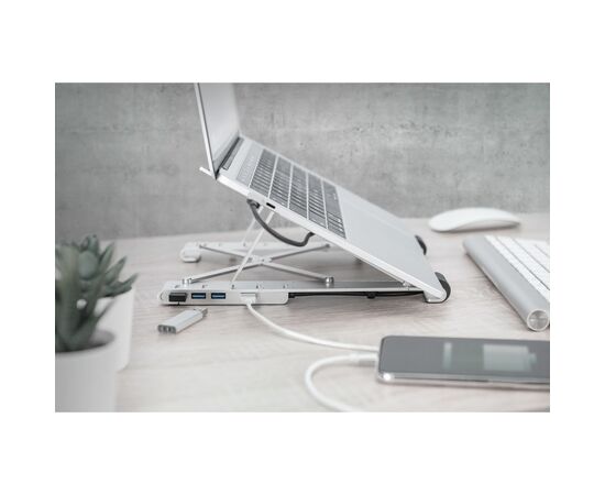 Подставка для ноутбука Digitus Variable Notebook Stand, до 17", USB-C Dock 5-Port (DA-90424), изображение 10 Подставка для ноутбука Digitus Variable Notebook Stand, до 17", USB-C Dock 5-Port (DA-90424), изображение 10
