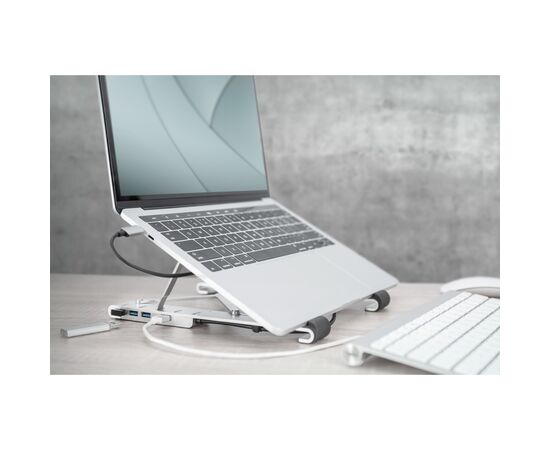 Подставка для ноутбука Digitus Variable Notebook Stand, до 17", USB-C Dock 5-Port (DA-90424), изображение 9 Подставка для ноутбука Digitus Variable Notebook Stand, до 17", USB-C Dock 5-Port (DA-90424), изображение 9