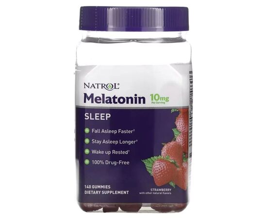 Аминокислота Natrol Мелатонин, 10 мг, вкус клубники, Melatonin, 140 жевательных ко (NTL-07683), изображение 3 Аминокислота Natrol Мелатонин, 10 мг, вкус клубники, Melatonin, 140 жевательных ко (NTL-07683), изображение 3