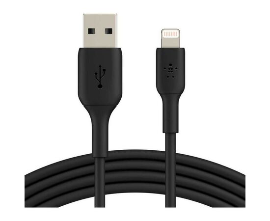 Дата кабель USB 2.0 AM to Lightning 1.0m PVC black Belkin (CAA001BT1MBK), изображение 2 Дата кабель USB 2.0 AM to Lightning 1.0m PVC black Belkin (CAA001BT1MBK), изображение 2