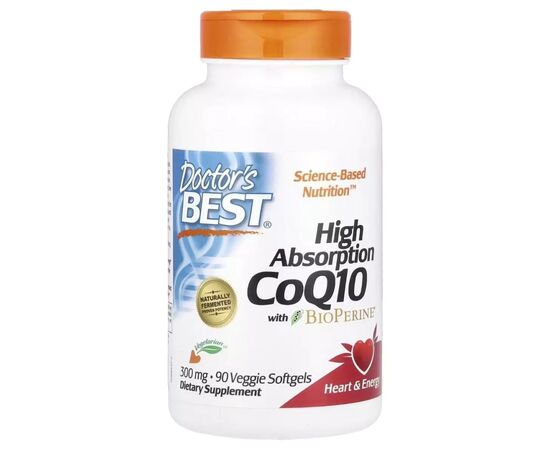 Витаминно-минеральный комплекс Doctor's Best Коэнзим Q10 высокой абсорбации с Биоперином, 300 мг, High Absor (DRB-00527)