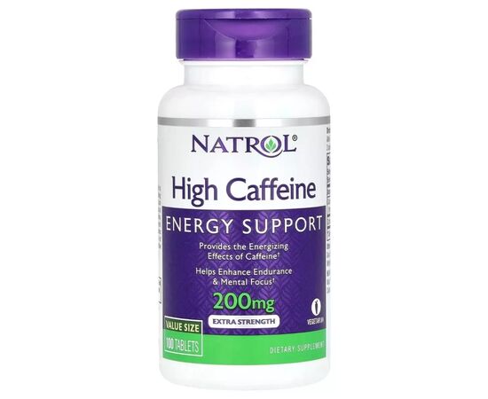 Вітамінно-мінеральний комплекс Natrol Кофеїн високоефективний, 200 мг, High Caffeine, 100 таблеток (NTL-04794)