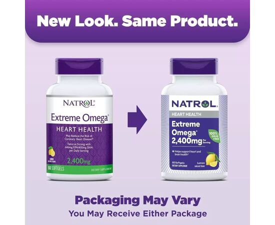 Витаминно-минеральный комплекс Natrol Омега-3, 2400 мг, вкус лимона, Extreme Omega, 60 капсул (NTL-04510), изображение 3 Витаминно-минеральный комплекс Natrol Омега-3, 2400 мг, вкус лимона, Extreme Omega, 60 капсул (NTL-04510), изображение 3