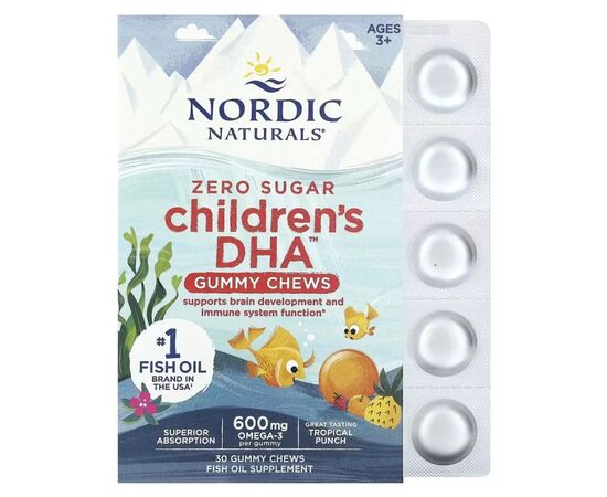 Витаминно-минеральный комплекс Nordic Naturals ДГК (докозагексаеновая кислота) для детей от 3 лет, 600 мг (NOR-01709)