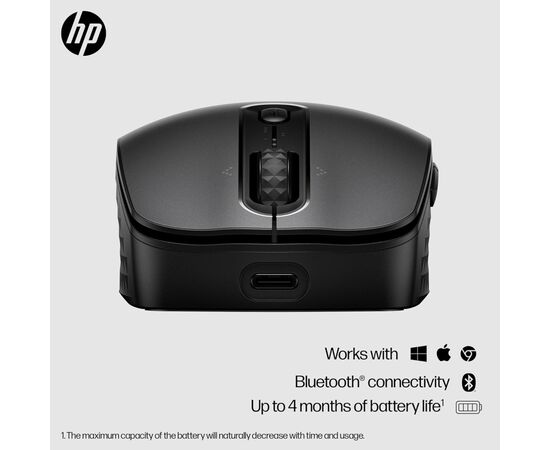 Мышка HP 690 Rechargeable Bluetooth Black (7M1D4AA), изображение 2 Мышка HP 690 Rechargeable Bluetooth Black (7M1D4AA), изображение 2