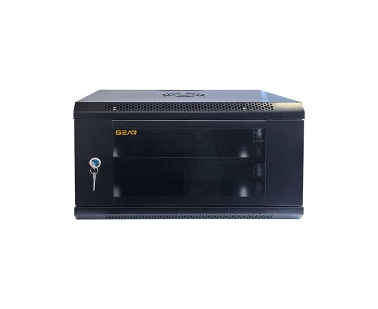 Шкаф настенный GEAR 6U 19'' 600x600x300 мм, + полка 19", black (GWMSN-6U-600-600), изображение 3 Шкаф настенный GEAR 6U 19'' 600x600x300 мм, + полка 19", black (GWMSN-6U-600-600), изображение 3