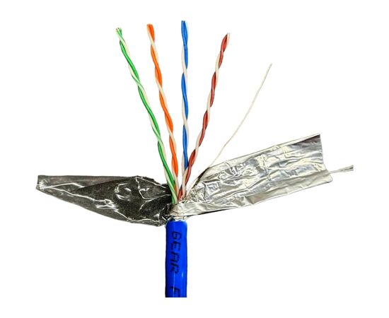 Кабель мережевий GEAR FTP 100м, cat.5e, CU, 4*2*0,51, PVC, indoor, blue (GEC-FTPCU051100)