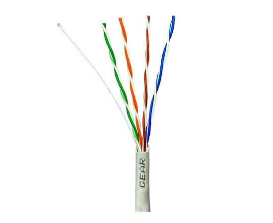 Кабель мережевий GEAR UTP 100м, cat.5e, CCA(25), 4*2*0,51, PVC, indoor, grey (GEC-UTPCCA25051100)