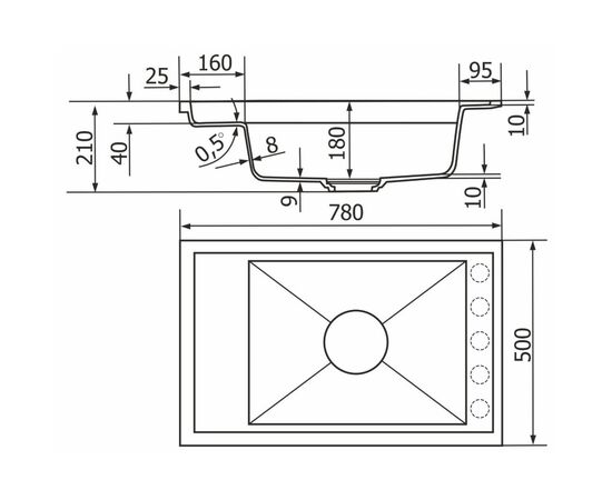 Мойка кухонная GRANADO Basic Estella grafito (+ змішувач Campo LUX inox + дозатор Redondo inox + кошик (ksg0109), изображение 11