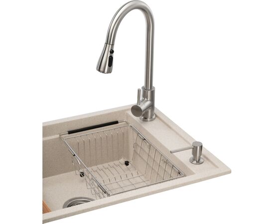 Мойка кухонная GRANADO Basic Estella terra (+ змішувач Campo LUX inox + дозатор Redondo inox + кошик + (ksg0103), изображение 3 Мойка кухонная GRANADO Basic Estella terra (+ змішувач Campo LUX inox + дозатор Redondo inox + кошик + (ksg0103), изображение 3