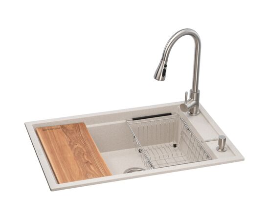 Мойка кухонная GRANADO Basic Estella terra (+ змішувач Campo LUX inox + дозатор Redondo inox + кошик + (ksg0103)