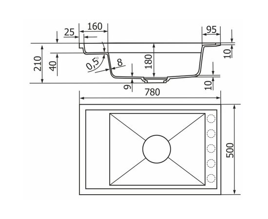 Мойка кухонная GRANADO Optimal Estella black (+ змішувач Badalona LUX inox + дозатор Redondo inox + коши (ksg0201), изображение 11