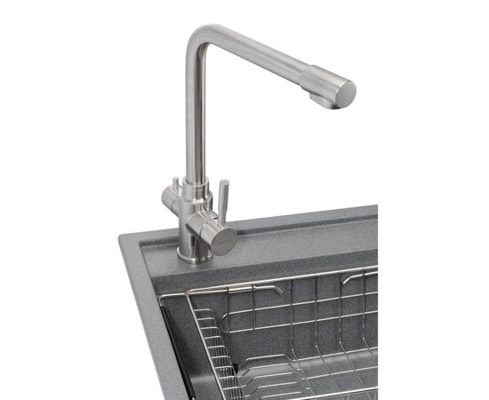 Мойка кухонная GRANADO Optimal Artes grafito (+ змішувач Badalona LUX inox + дозатор Redondo inox + коши (ksg1209), изображение 2 Мойка кухонная GRANADO Optimal Artes grafito (+ змішувач Badalona LUX inox + дозатор Redondo inox + коши (ksg1209), изображение 2