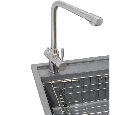 Мойка кухонная GRANADO Optimal Estella grafito (+ змішувач Badalona LUX inox + дозатор Redondo inox + кошик+дошка) (ksg0209), изображение 3 Мойка кухонная GRANADO Optimal Estella grafito (+ змішувач Badalona LUX inox + дозатор Redondo inox + кошик+дошка) (ksg0209), изображение 3