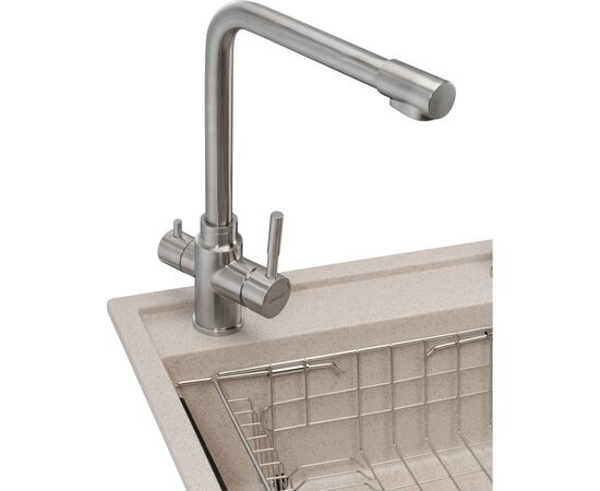 Мойка кухонная GRANADO Optimal Estella terra (+ змішувач Badalona LUX inox + дозатор Redondo inox + кошик+дошка) (ksg0203), изображение 2 Мойка кухонная GRANADO Optimal Estella terra (+ змішувач Badalona LUX inox + дозатор Redondo inox + кошик+дошка) (ksg0203), изображение 2