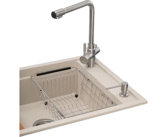 Мойка кухонная GRANADO Optimal Estella terra (+ змішувач Badalona LUX inox + дозатор Redondo inox + кошик+дошка) (ksg0203), изображение 3 Мойка кухонная GRANADO Optimal Estella terra (+ змішувач Badalona LUX inox + дозатор Redondo inox + кошик+дошка) (ksg0203), изображение 3