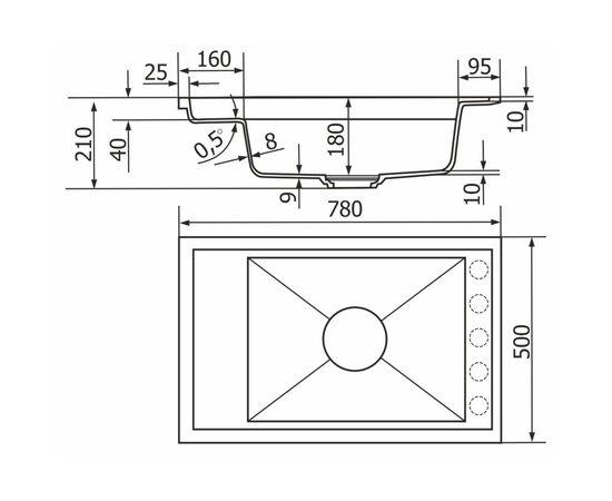 Мийка кухонна GRANADO Royal Estella black (+ подрібнювач Algar 1000 + змішувач Ferrol inox + дозвтор Redondo inox + ко (ksg0301), зображення 12