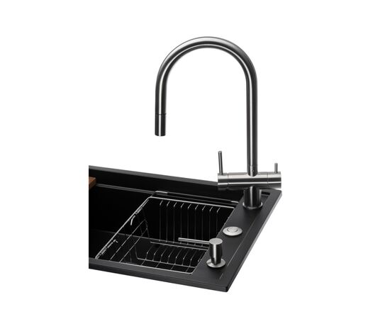 Мийка кухонна GRANADO Royal Estella black (+ подрібнювач Algar 1000 + змішувач Ferrol inox + дозвтор Redondo inox + ко (ksg0301), зображення 2
