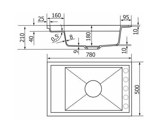 Мойка кухонная GRANADO Royal Artes black shine (+ подрібнювач Algar 1000 + змішувач Ferrol inox + дозатор Redondo inox (ksg1301), изображение 12 Мойка кухонная GRANADO Royal Artes black shine (+ подрібнювач Algar 1000 + змішувач Ferrol inox + дозатор Redondo inox (ksg1301), изображение 12