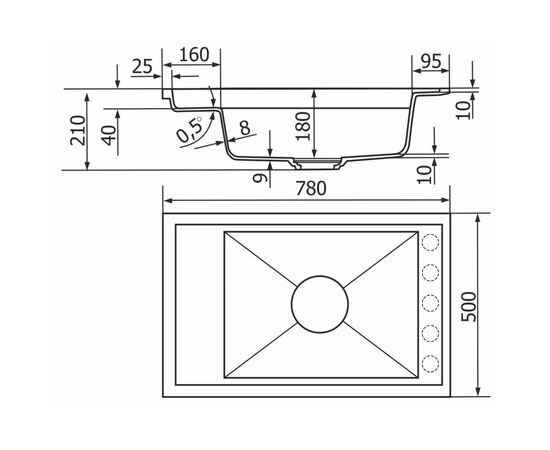 Мойка кухонная GRANADO Royal Estella grafito (+ подрібнювач Algar 1000 + змішувач Ferrol inox + дозатор Redondo inox + (ksg0309), изображение 12