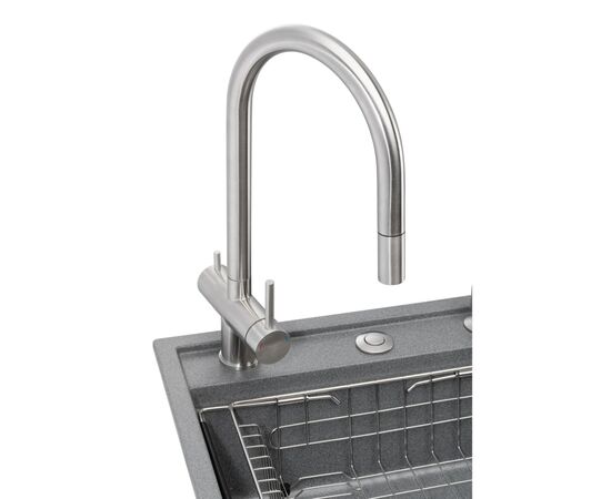 Мойка кухонная GRANADO Royal Estella grafito (+ подрібнювач Algar 1000 + змішувач Ferrol inox + дозатор Redondo inox + (ksg0309), изображение 2