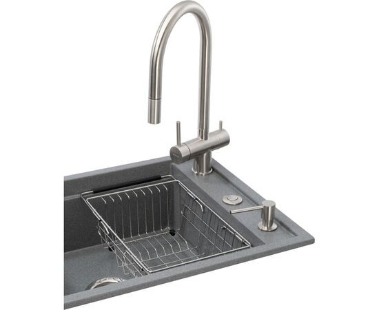 Мойка кухонная GRANADO Royal Estella grafito (+ подрібнювач Algar 1000 + змішувач Ferrol inox + дозатор Redondo inox + (ksg0309), изображение 3
